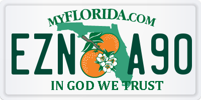 FL license plate EZNA90