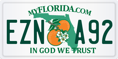 FL license plate EZNA92