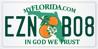 FL license plate EZNB08