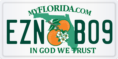 FL license plate EZNB09