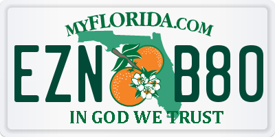 FL license plate EZNB80