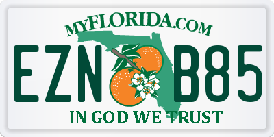 FL license plate EZNB85