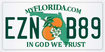 FL license plate EZNB89