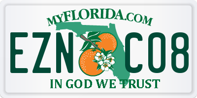 FL license plate EZNC08