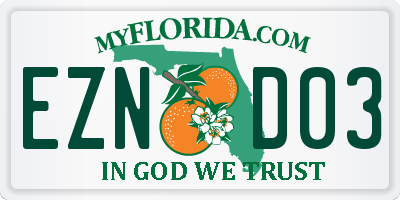 FL license plate EZND03