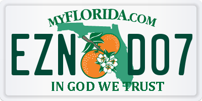 FL license plate EZND07