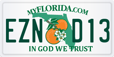 FL license plate EZND13