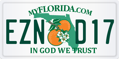 FL license plate EZND17