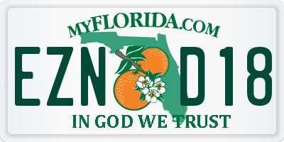 FL license plate EZND18