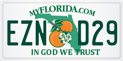 FL license plate EZND29