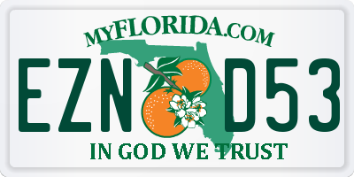 FL license plate EZND53