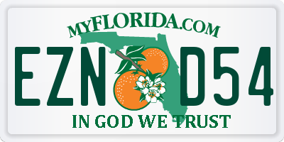 FL license plate EZND54