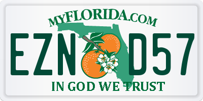 FL license plate EZND57