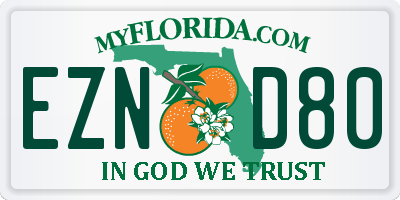 FL license plate EZND80