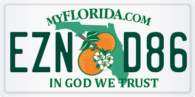 FL license plate EZND86