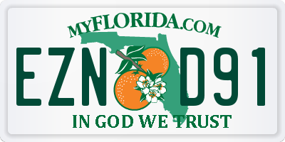 FL license plate EZND91