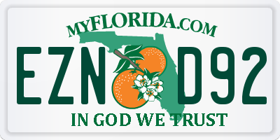 FL license plate EZND92