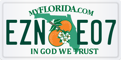 FL license plate EZNE07