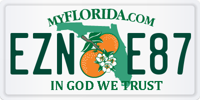 FL license plate EZNE87