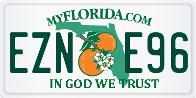 FL license plate EZNE96