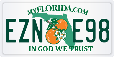 FL license plate EZNE98