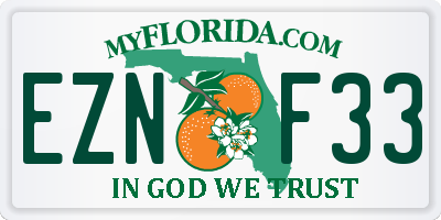 FL license plate EZNF33