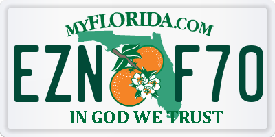 FL license plate EZNF70