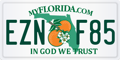 FL license plate EZNF85