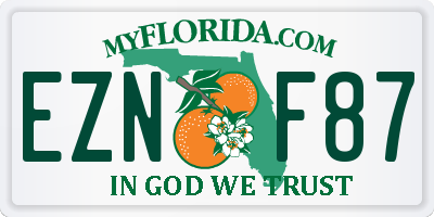 FL license plate EZNF87