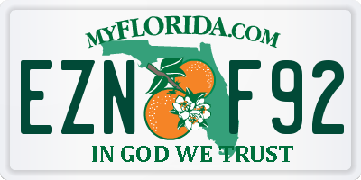 FL license plate EZNF92