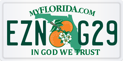 FL license plate EZNG29