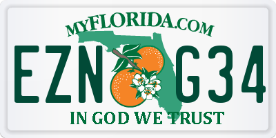 FL license plate EZNG34