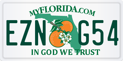 FL license plate EZNG54