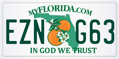 FL license plate EZNG63