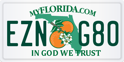 FL license plate EZNG80