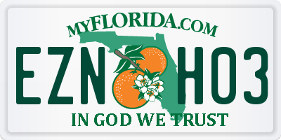 FL license plate EZNH03