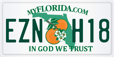 FL license plate EZNH18