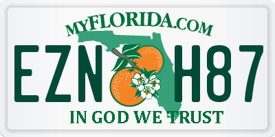 FL license plate EZNH87