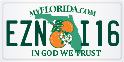 FL license plate EZNI16