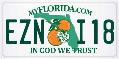 FL license plate EZNI18