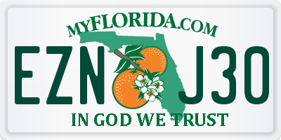 FL license plate EZNJ30