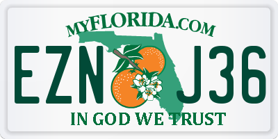 FL license plate EZNJ36