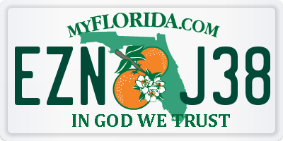 FL license plate EZNJ38