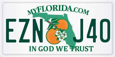 FL license plate EZNJ40