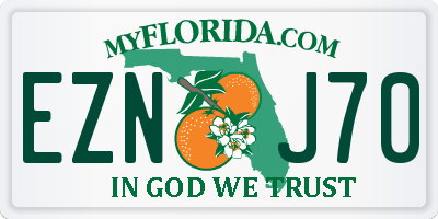 FL license plate EZNJ70