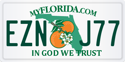 FL license plate EZNJ77