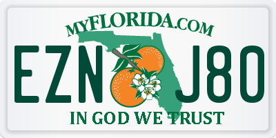 FL license plate EZNJ80