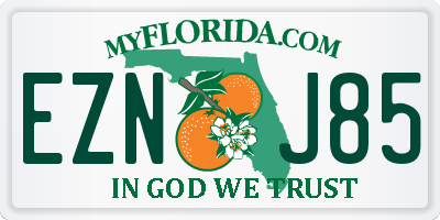 FL license plate EZNJ85