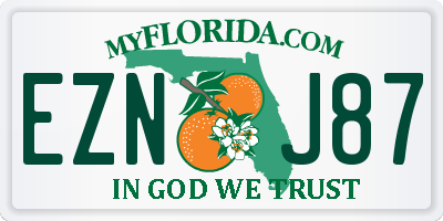 FL license plate EZNJ87