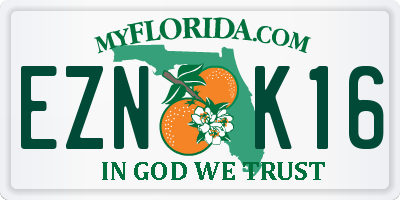 FL license plate EZNK16